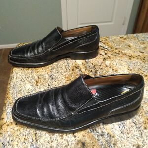 Michael Toschi Black Leather Slip On Loafer Shoes Carbonlite Men's Size 12 15328